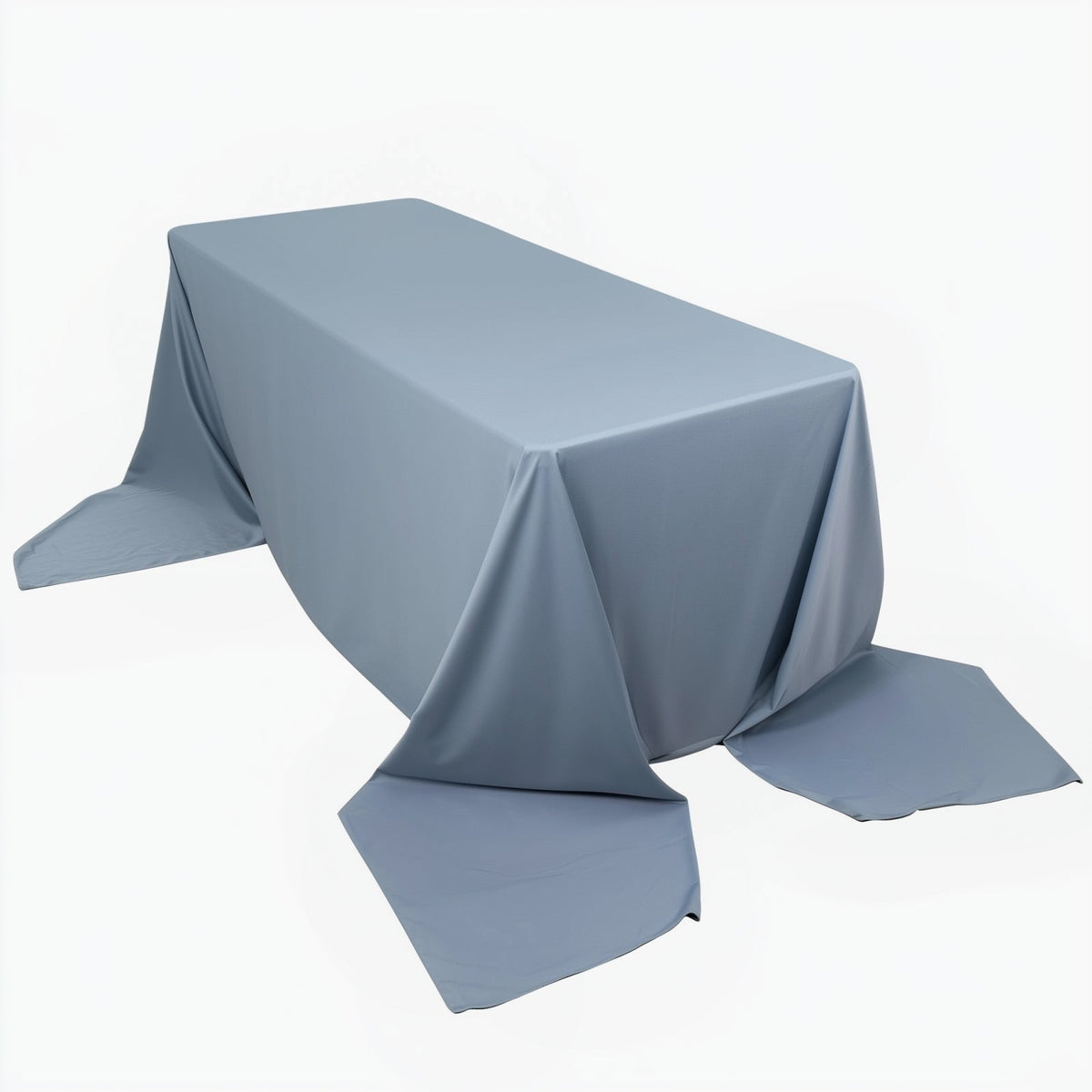 Scuba Rectangular 90"x156" Tablecloth Dusty Blue - Wrinkle Free, Stain Resistant & Seamless Table Cover