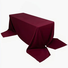 Scuba Rectangular 90"x156" Tablecloth Burgundy - Wrinkle Free, Stain Resistant & Seamless Table Cover