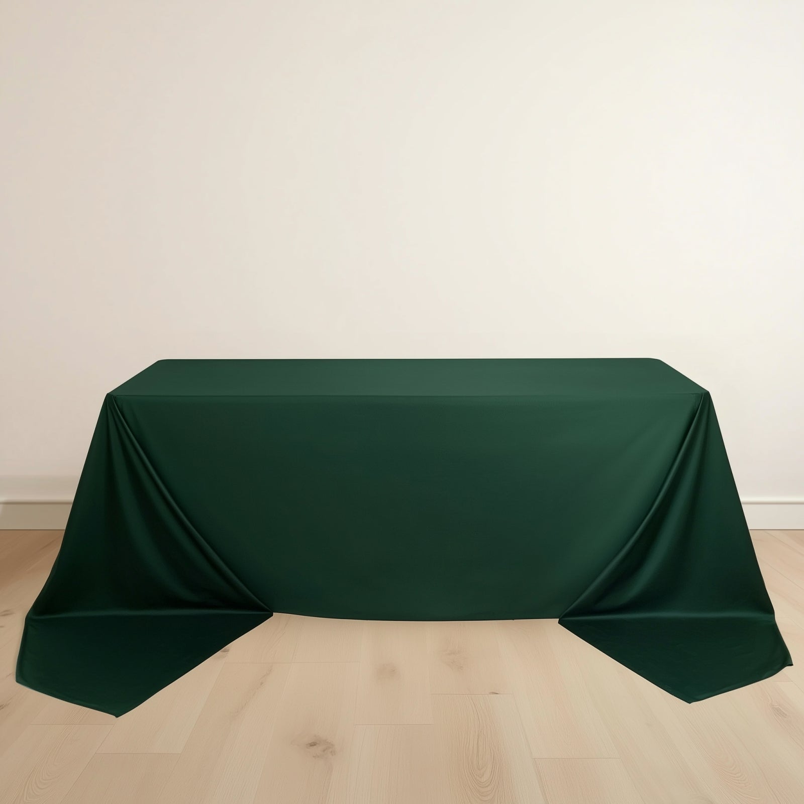 Scuba Rectangular 90"x156" Tablecloth Hunter Emerald Green - Wrinkle Free, Stain Resistant & Seamless Table Cover