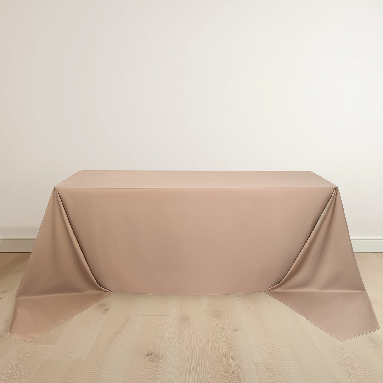 Scuba Rectangular 90"x156" Tablecloth Nude - Wrinkle Free, Stain Resistant & Seamless Table Cover