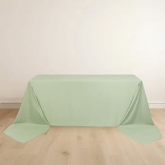 Scuba Rectangular 90"x156" Tablecloth Sage Green - Wrinkle Free, Stain Resistant & Seamless Table Cover