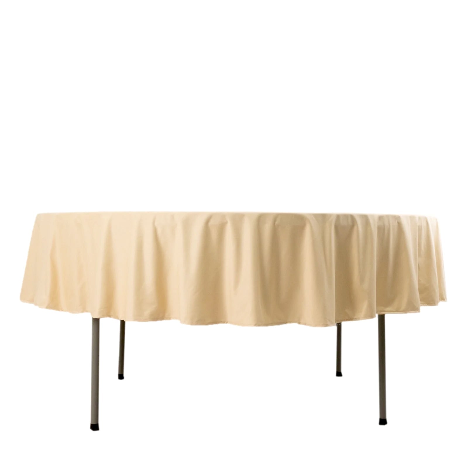 Scuba Round 90" Tablecloth Beige - Wrinkle Free & Stain Resistant Table Cover