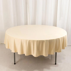 Scuba Round 90" Tablecloth Beige - Wrinkle Free & Stain Resistant Table Cover