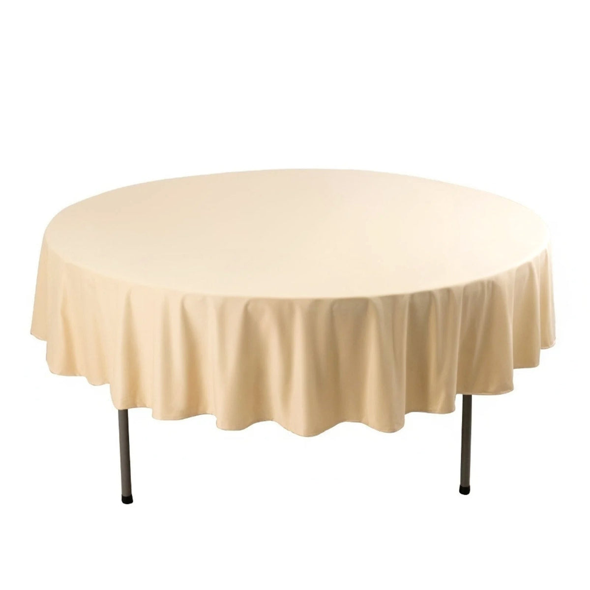 Scuba Round 90" Tablecloth Beige - Wrinkle Free & Stain Resistant Table Cover