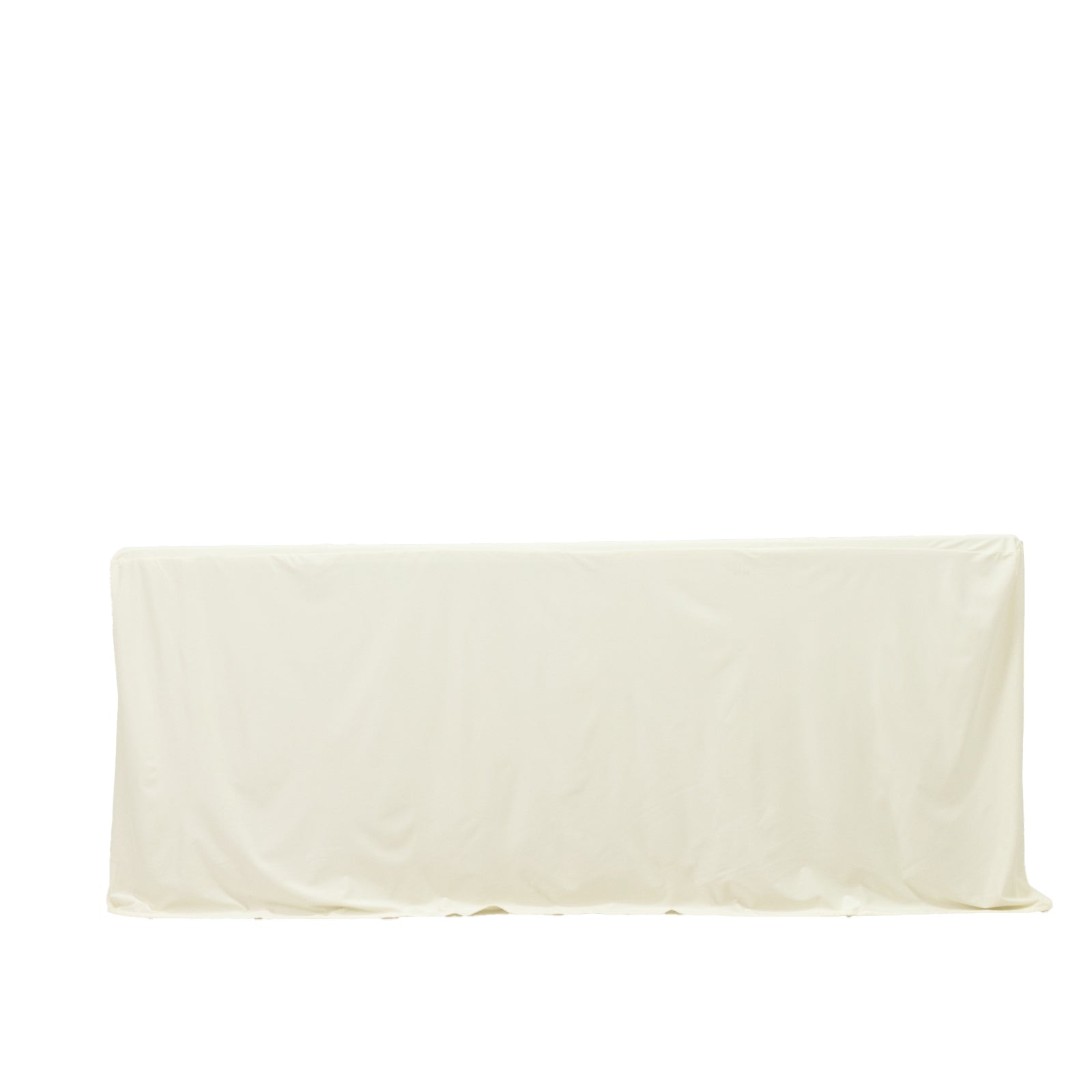 6ft Scuba Rectangular Fitted Tablecloth Ivory – Wrinkle-Free, Stain Resistant