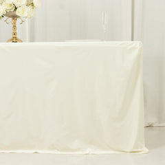 6ft Scuba Rectangular Fitted Tablecloth Ivory – Wrinkle-Free, Stain Resistant
