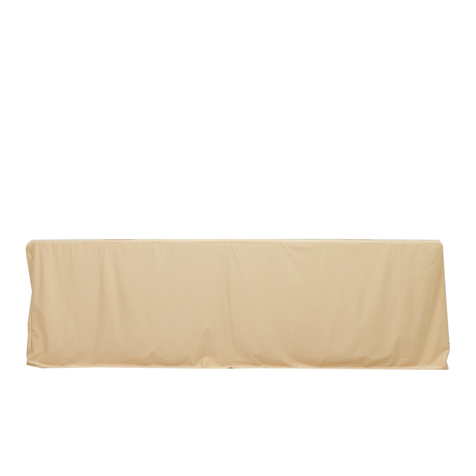 8ft Scuba Rectangular Fitted Tablecloth Beige – Wrinkle-Free, Stain Resistant