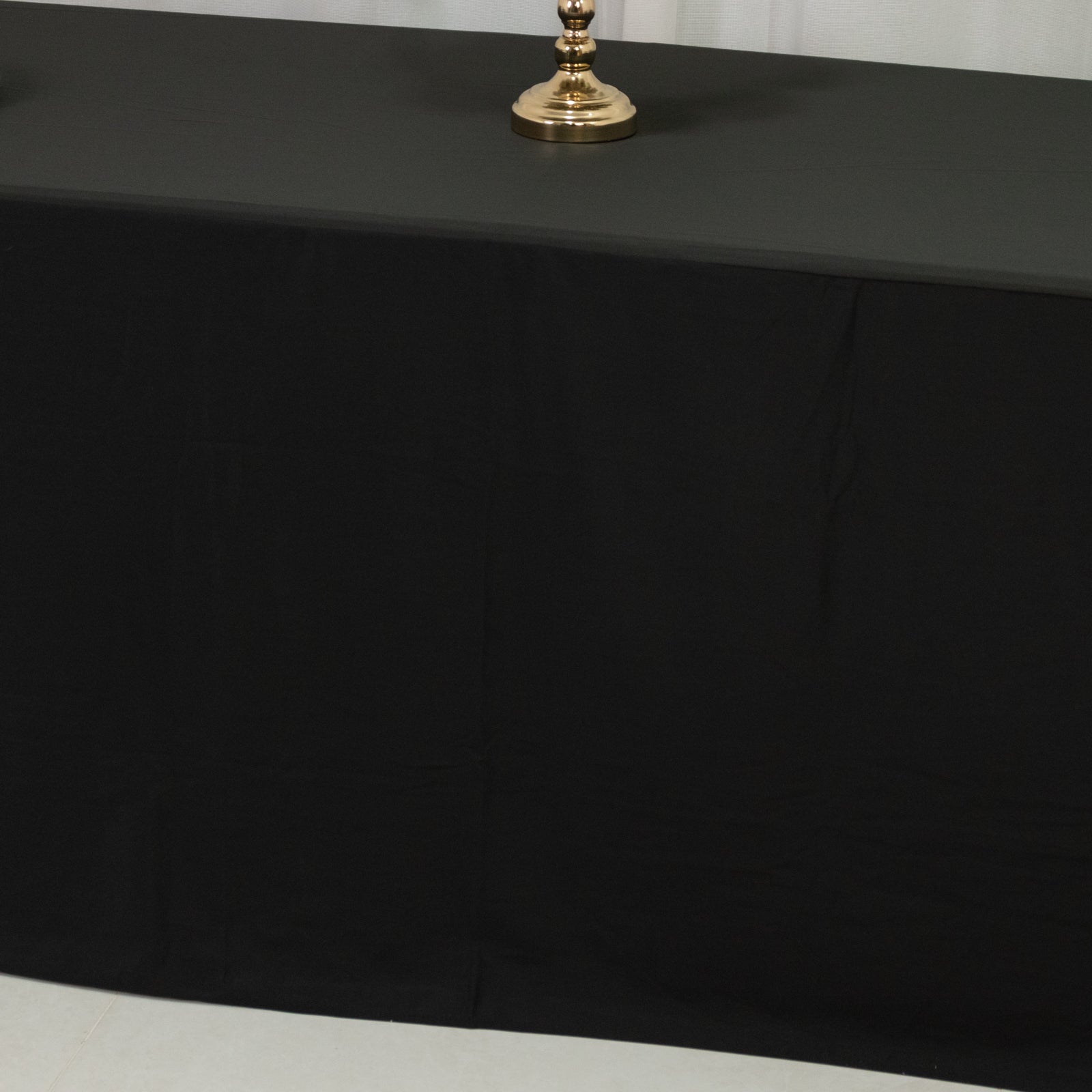 8ft Scuba Rectangular Fitted Tablecloth Black – Wrinkle-Free, Stain Resistant