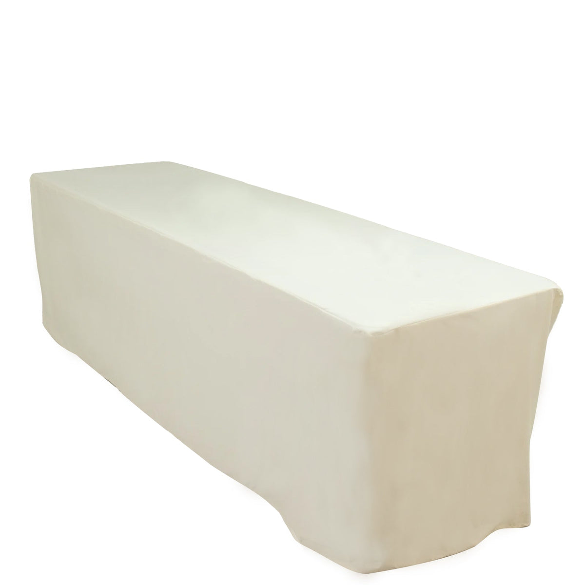 8ft Scuba Rectangular Fitted Tablecloth Ivory – Wrinkle-Free, Stain Resistant