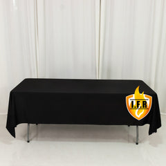 Fire Retardant Scuba Tablecloth – 60"x102" Rectangle Black, Wrinkle Free, Stain Resistant Polyester Cover