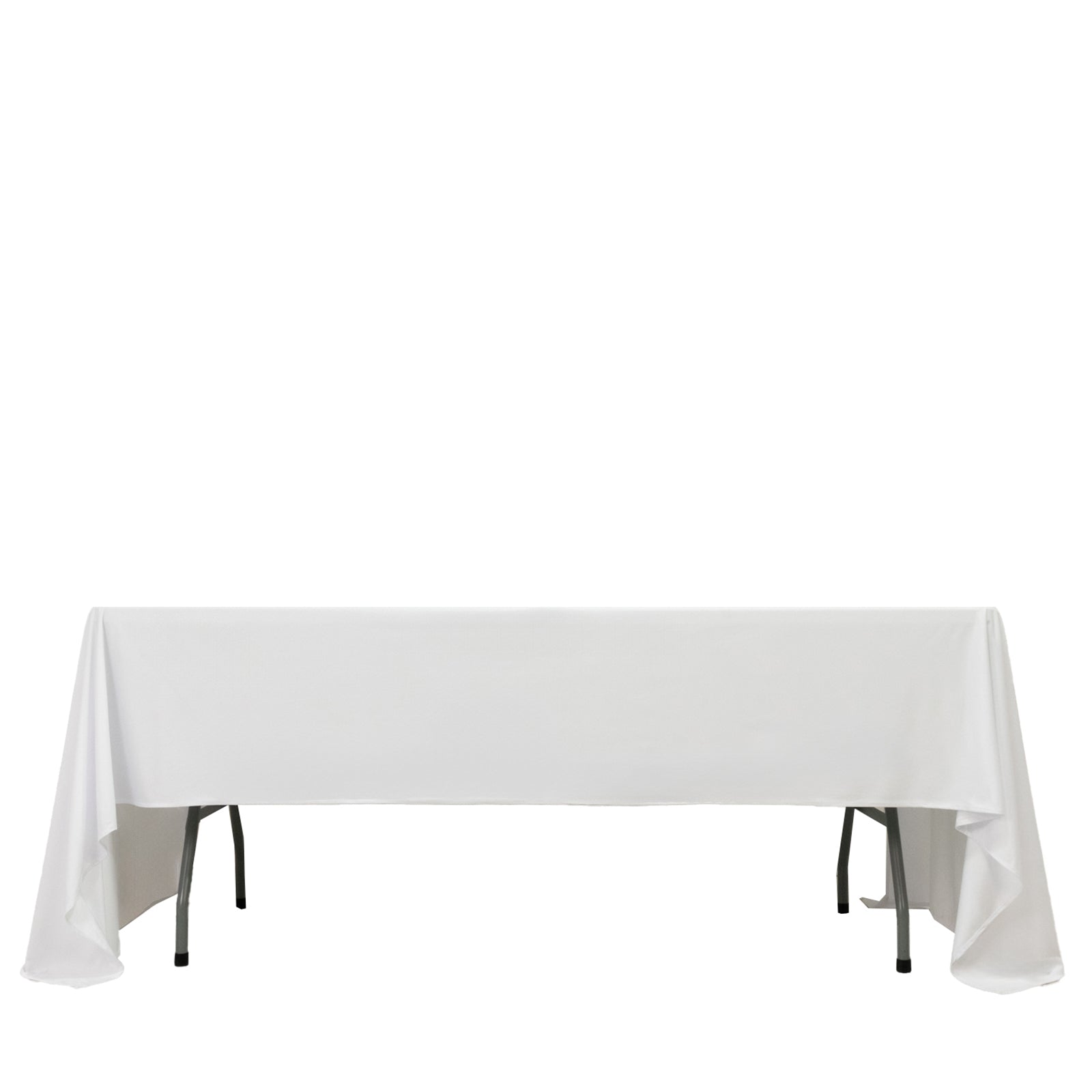Fire Retardant Scuba Tablecloth – 60"x126" Rectangle White, Wrinkle Free, Stain Resistant Polyester Cover