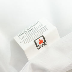 Fire Retardant Scuba Tablecloth – 60"x126" Rectangle White, Wrinkle Free, Stain Resistant Polyester Cover