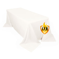 Fire Retardant Scuba Tablecloth – 90"x132" Rectangle Ivory, Wrinkle Free, Stain Resistant, Seamless Polyester Cover