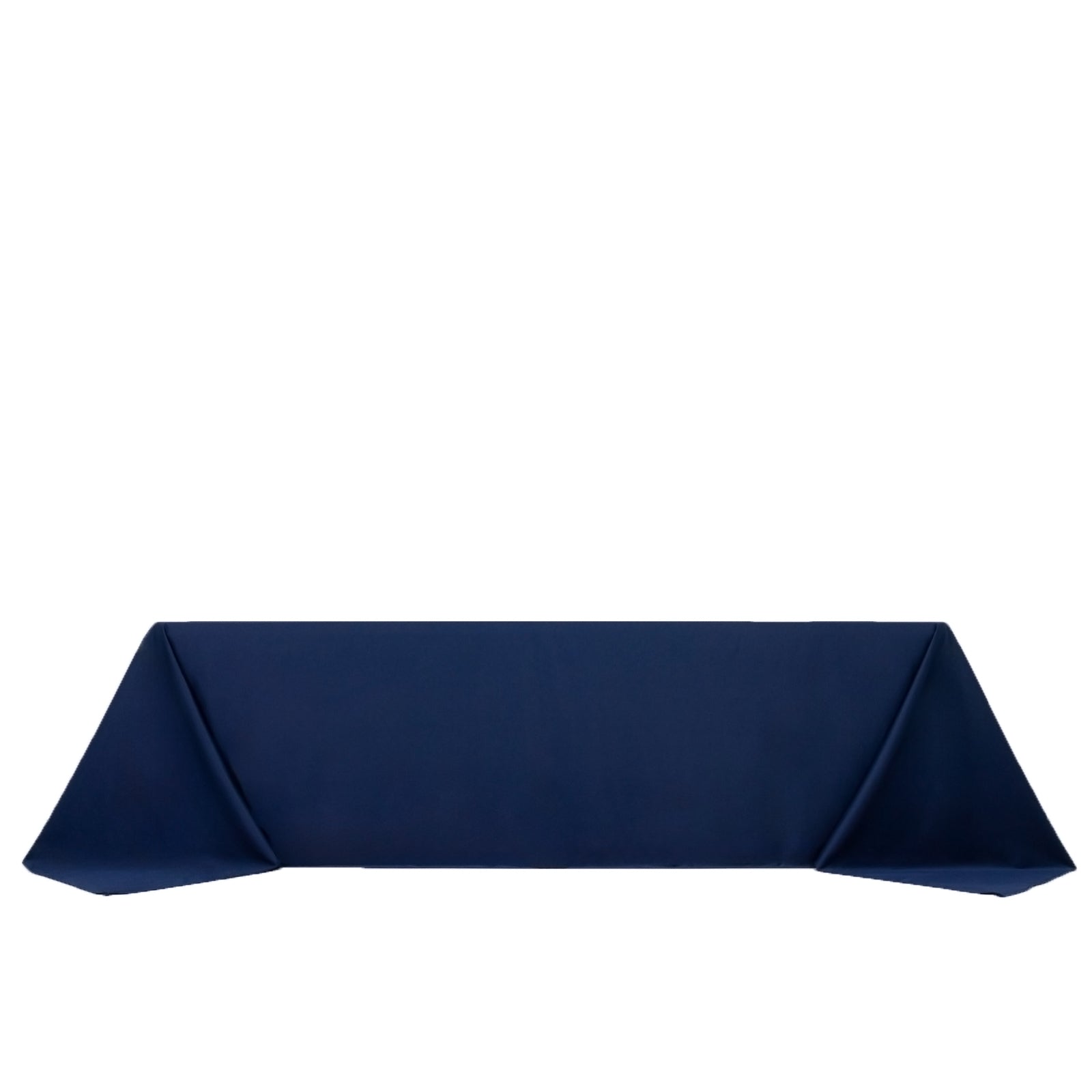 Fire Retardant Scuba Tablecloth – 90"x156" Rectangle Navy Blue, Wrinkle Free, Stain Resistant, Seamless Polyester Cover