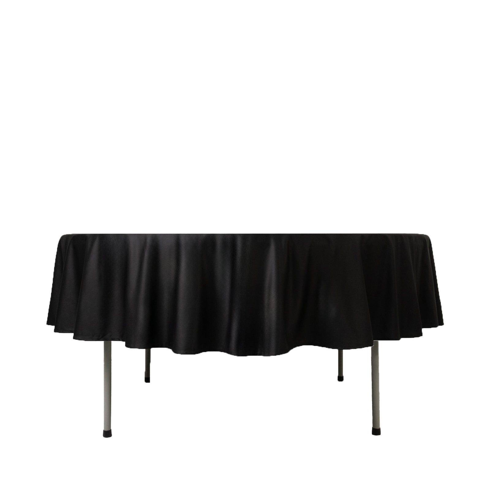 Fire Retardant Scuba Tablecloth – 90" Round Black, Wrinkle Free, Stain Resistant Polyester Cover