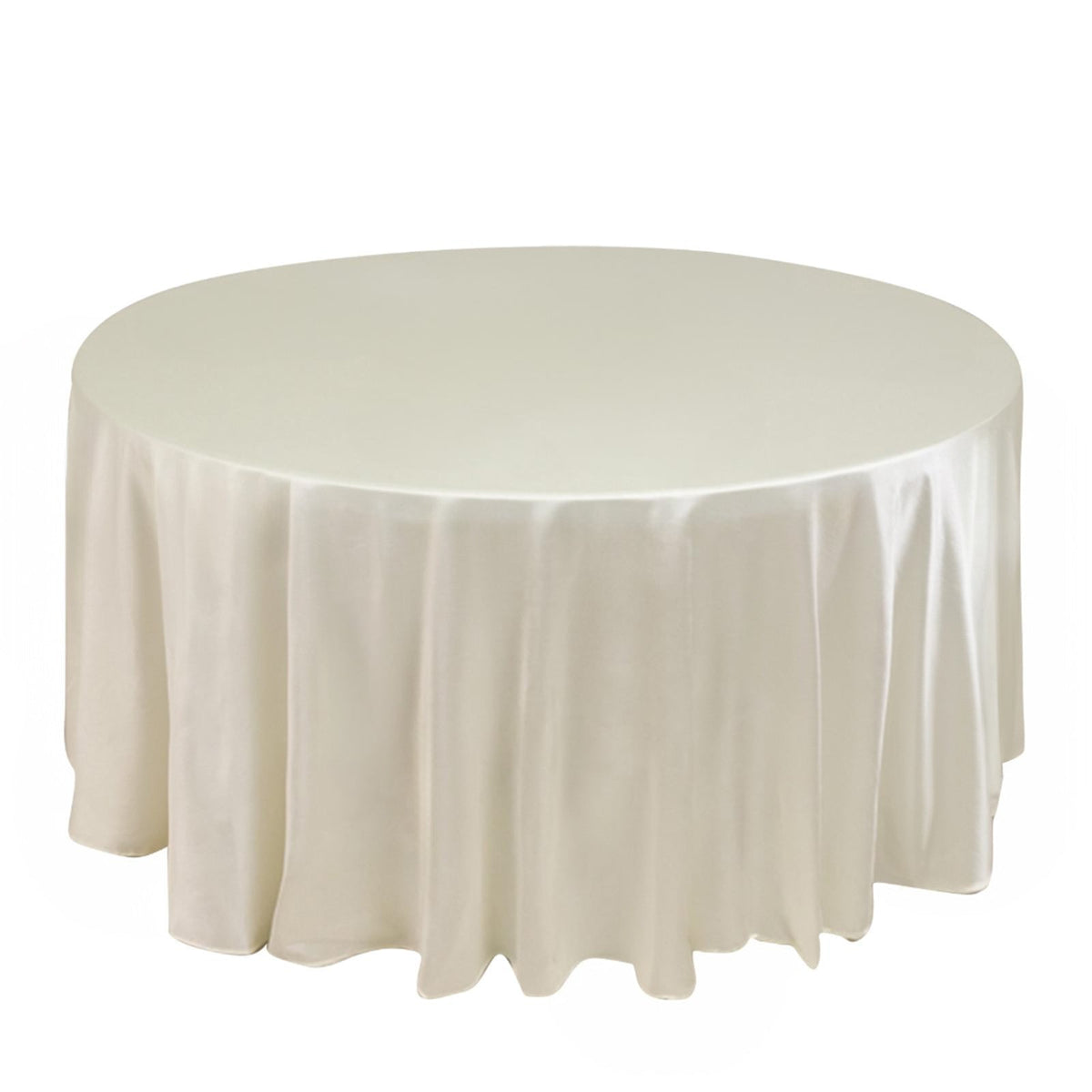 Scuba Round 120" Tablecloth Shimmering Pearl White - Wrinkle Free, Stain Resistant & Seamless Table Cover
