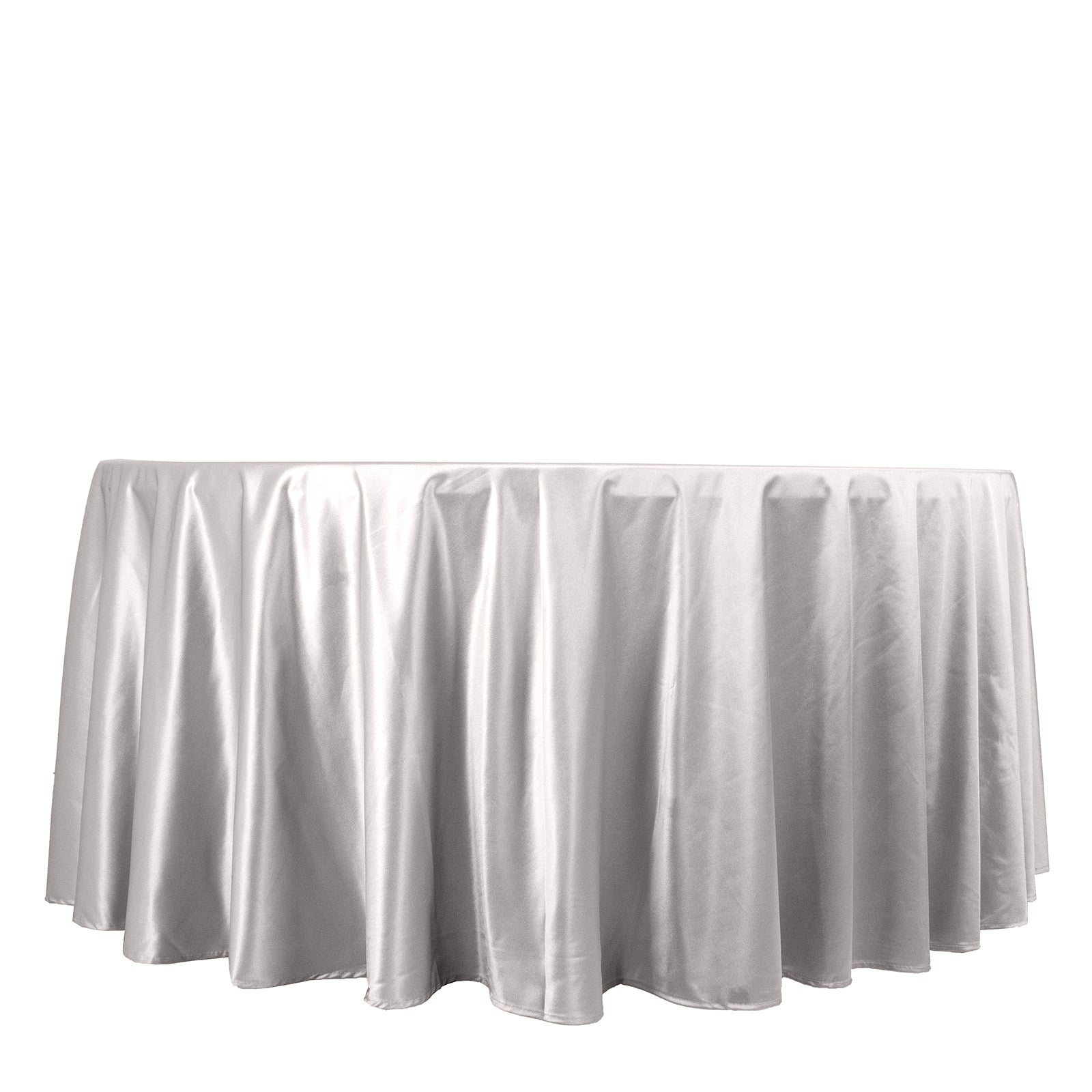 Scuba Round 120" Tablecloth Shimmering Silver - Wrinkle Free, Stain Resistant & Seamless Table Cover