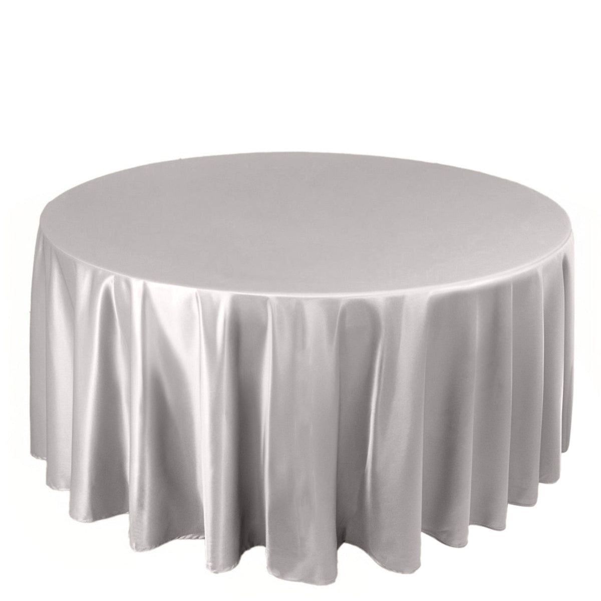 Scuba Round 120" Tablecloth Shimmering Silver - Wrinkle Free, Stain Resistant & Seamless Table Cover