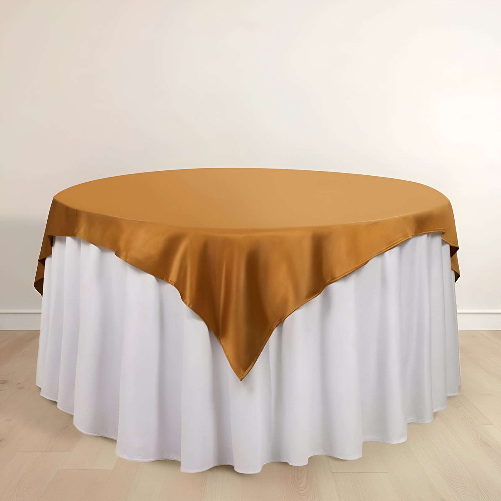 Scuba 70"x70" Table Overlay Square Tablecloth Shimmer Gold - Wrinkle Free & Stain Resistant Table Cover