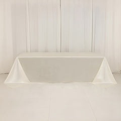 Scuba Rectangular 90"x156" Tablecloth Shimmering Pearl White - Wrinkle Free & Stain Resistant Seamless Table Cover