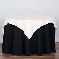 Polyester 54"x54" Table Overlay Square Tablecloth Ivory - Wrinkle-Resistant & Durable Table Cover