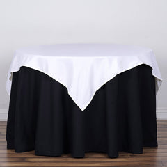 Polyester 54"x54" Table Overlay Square Tablecloth White - Wrinkle-Resistant & Durable Table Cover for Events