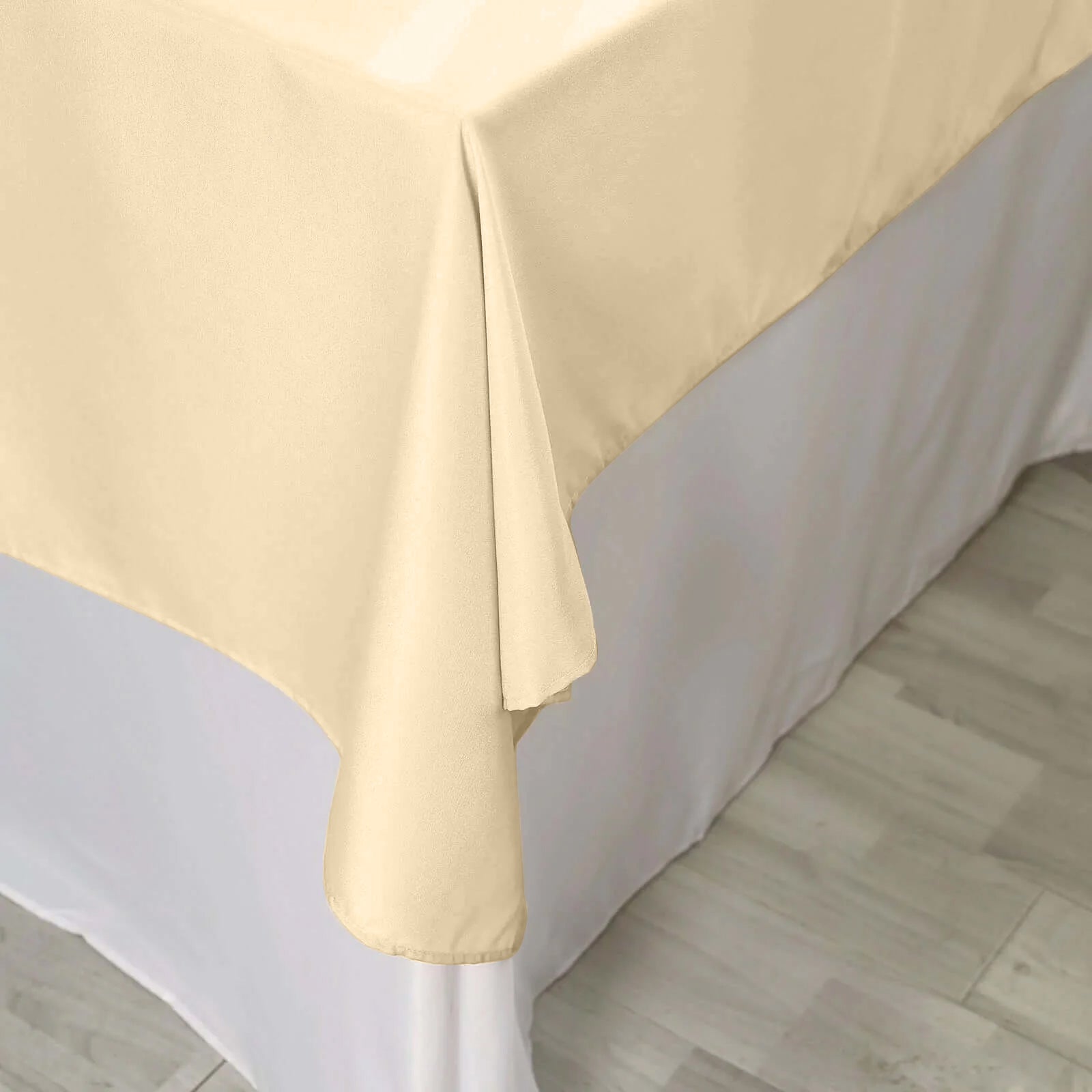 Polyester 70"x70" Table Overlay Square Tablecloth Beige - Wrinkle-Resistant & Durable Table Cover