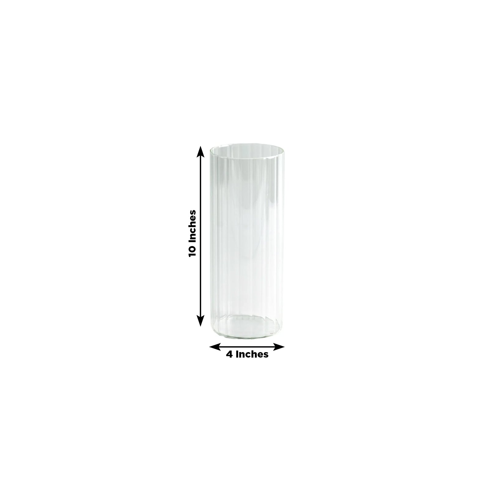 10" Ribbed Cylinder Glass Vases – 12 Pack Clear Flower Vases for Table Centerpieces, Home & Wedding Decor