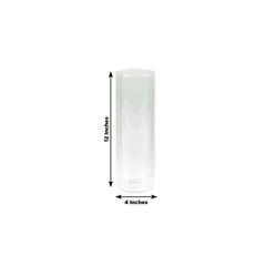12" Ribbed Cylinder Glass Vases – 6 Pack Clear Tall Vases for Floral Arrangements, Tabletop Decor & Events