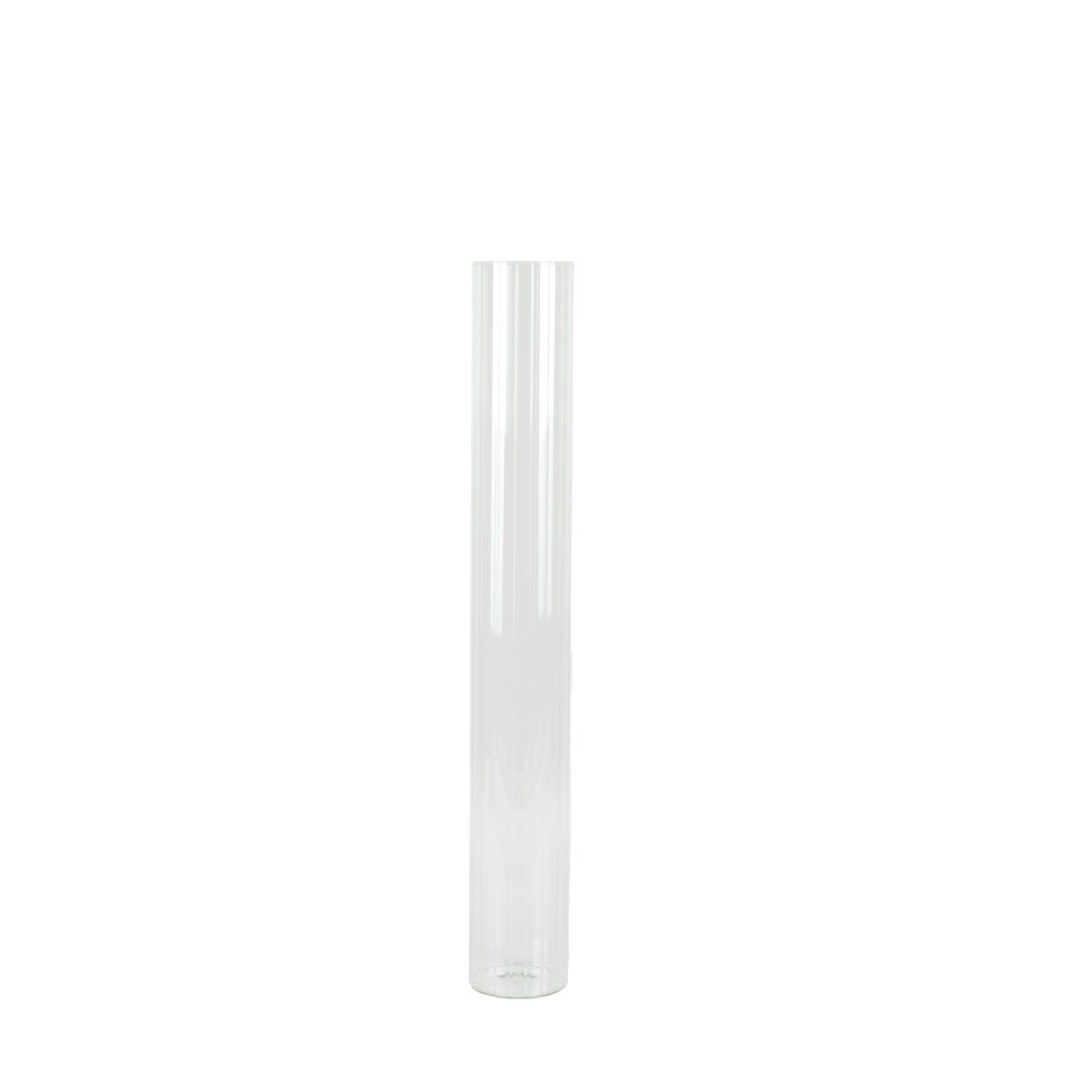 28" Ribbed Cylinder Glass Vases 2 Pack – Extra Tall Decorative Vases for Aisles, Reception Tables & Event Venues