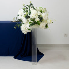 28" Ribbed Cylinder Glass Vases 2 Pack – Extra Tall Decorative Vases for Aisles, Reception Tables & Event Venues