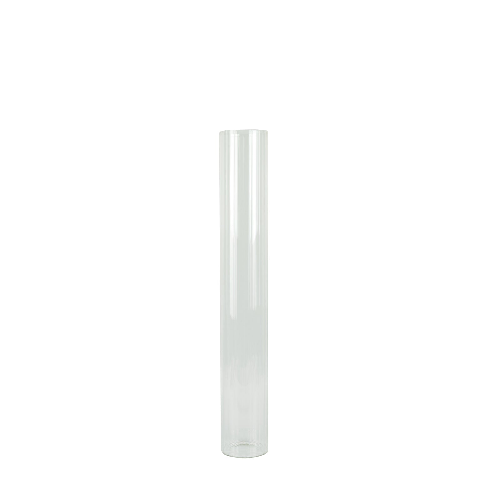32" Ribbed Cylinder Floor Vases 2 Pack – Tall Clear Glass Vases for Event Aisles, Entryways & Wedding Decor