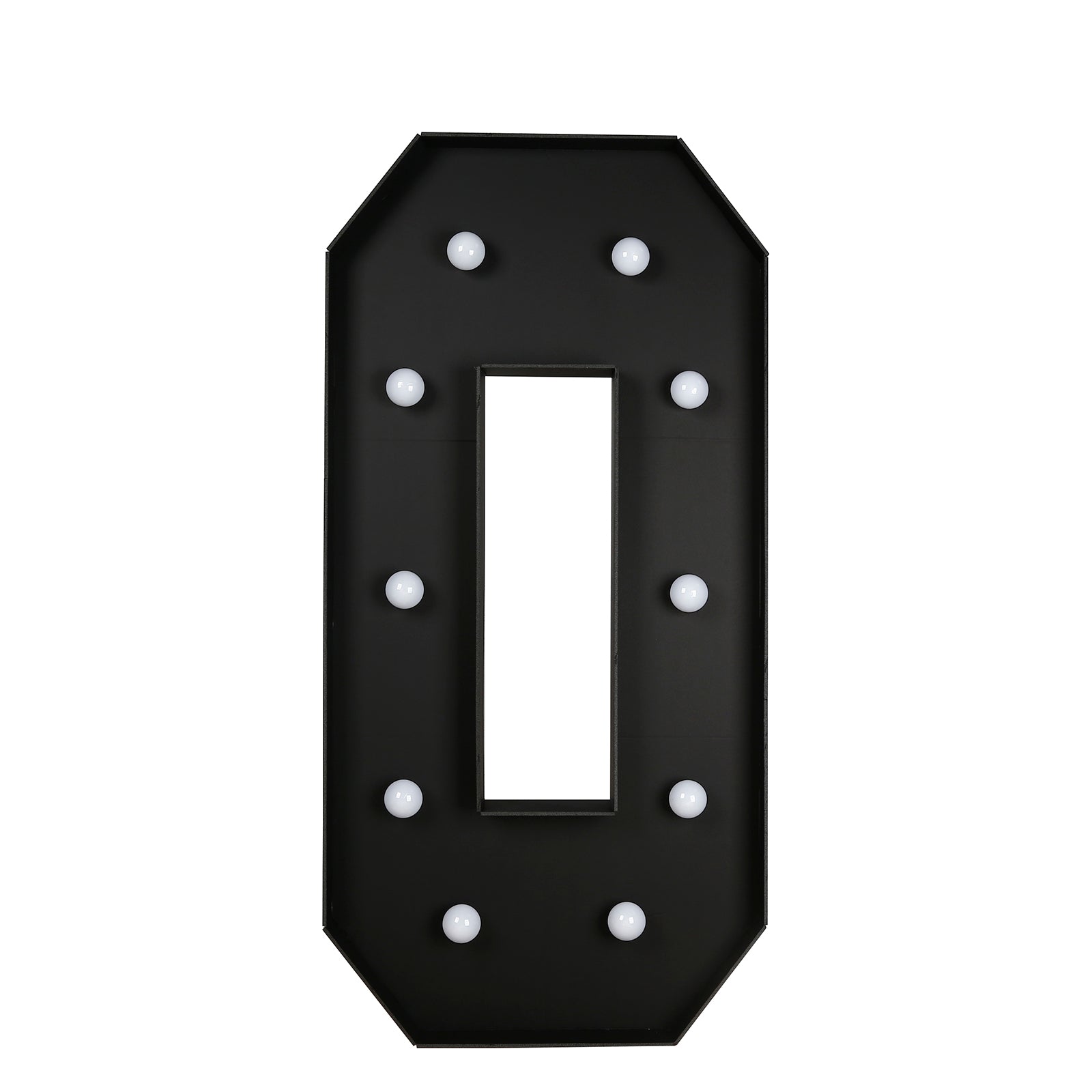 Giant LED Marquee Light Up Letter "O", Black 4ft Pre-Cut Foam Board with 10 Warm White Battery Operated LEDs, Glue Gun and Sticks