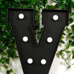 Giant LED Marquee Light Up Letter "Y", Black 4ft Pre-Cut Foam Board with 10 Warm White Battery Operated LEDs, Glue Gun and Sticks