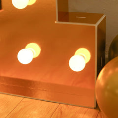 Giant LED Marquee Light Up Letter "I", Gold 4ft Pre-Cut Foam Board with 10 Warm White Battery Operated LEDs, Glue Gun and Sticks