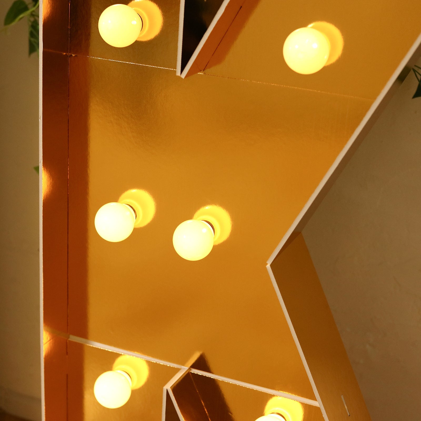 Giant LED Marquee Light Up Letter "K", Gold 4ft Pre-Cut Foam Board with 10 Warm White Battery Operated LEDs, Glue Gun and Sticks