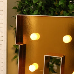 Giant LED Marquee Light Up Letter "R", Gold 4ft Pre-Cut Foam Board with 10 Warm White Battery Operated LEDs, Glue Gun and Sticks