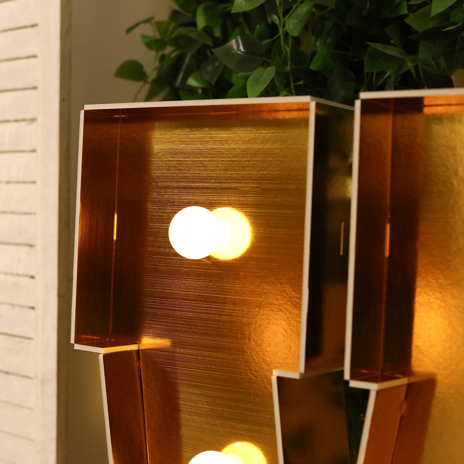 Giant LED Marquee Light Up Letter "V", Gold 4ft Pre-Cut Foam Board with 10 Warm White Battery Operated LEDs, Glue Gun and Sticks