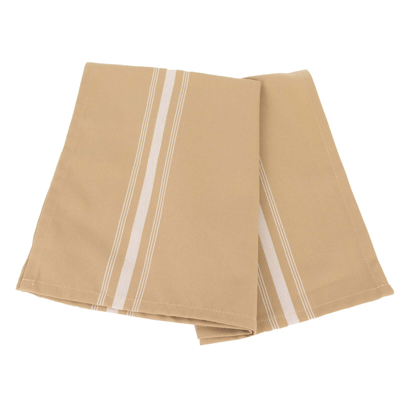 10 Pack Premium Spun Polyester 18"x22" Napkins Champagne/White Bistro Style - Highly Absorbent Cotton-Like Feel Cloth Napkins