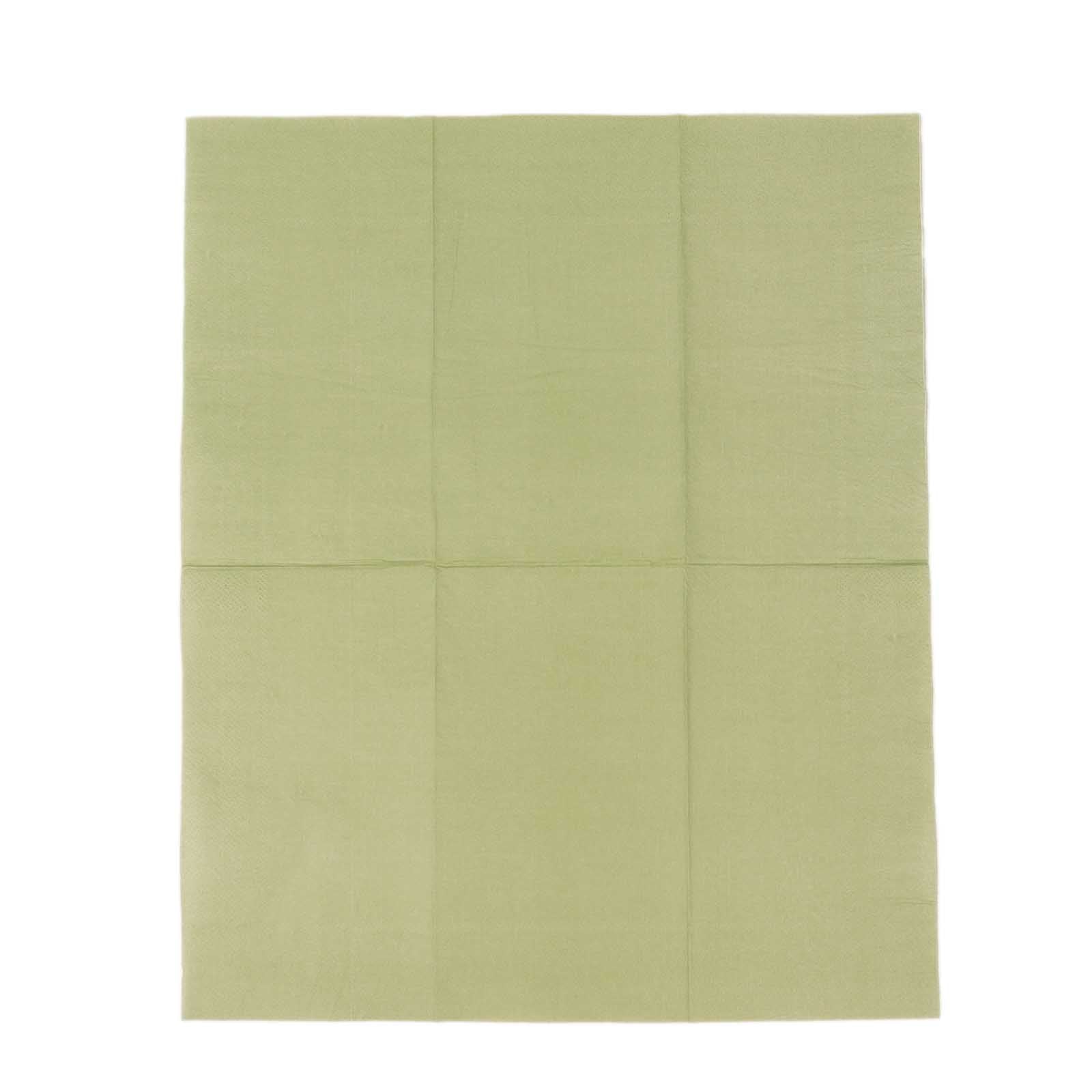 50-Pack Paper Napkins Sage Green - Soft Disposable 2-Ply Dinner Napkins for Weddings