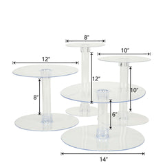 4-Tier Acrylic XL Cake Stand Set Clear - Assorted Sizes for Buffet Party Tables