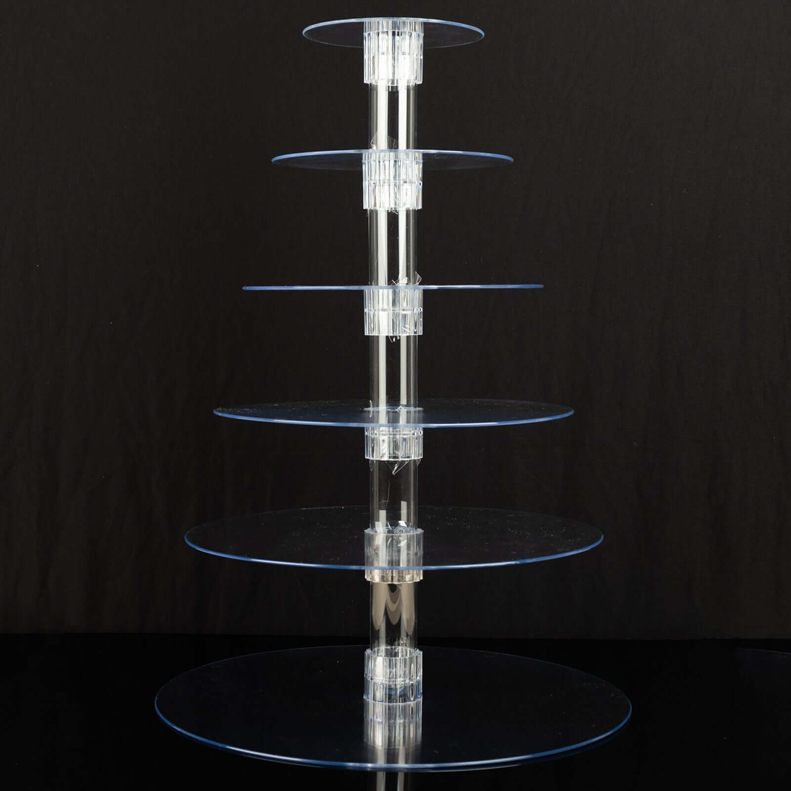 6-Tier Acrylic Round Cupcake Stand Clear for Special Events & Catering Displays 22"