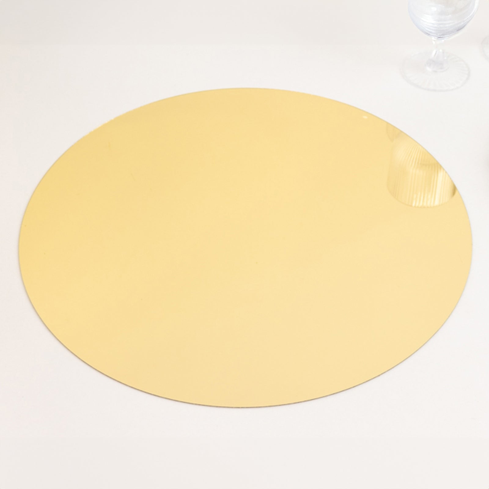 10-Pack Candle Plate Circle Acrylic Mirror Tray Gold Round - Event Display Decor 16"