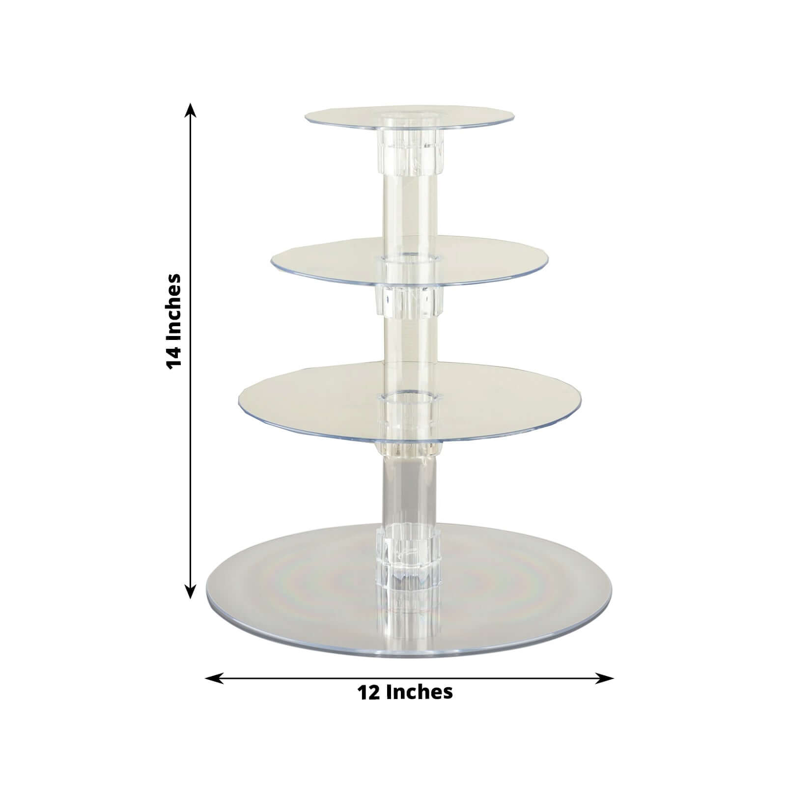 4-Tier Acrylic Round Cupcake Stand Clear - Buffet Party Tables 14"