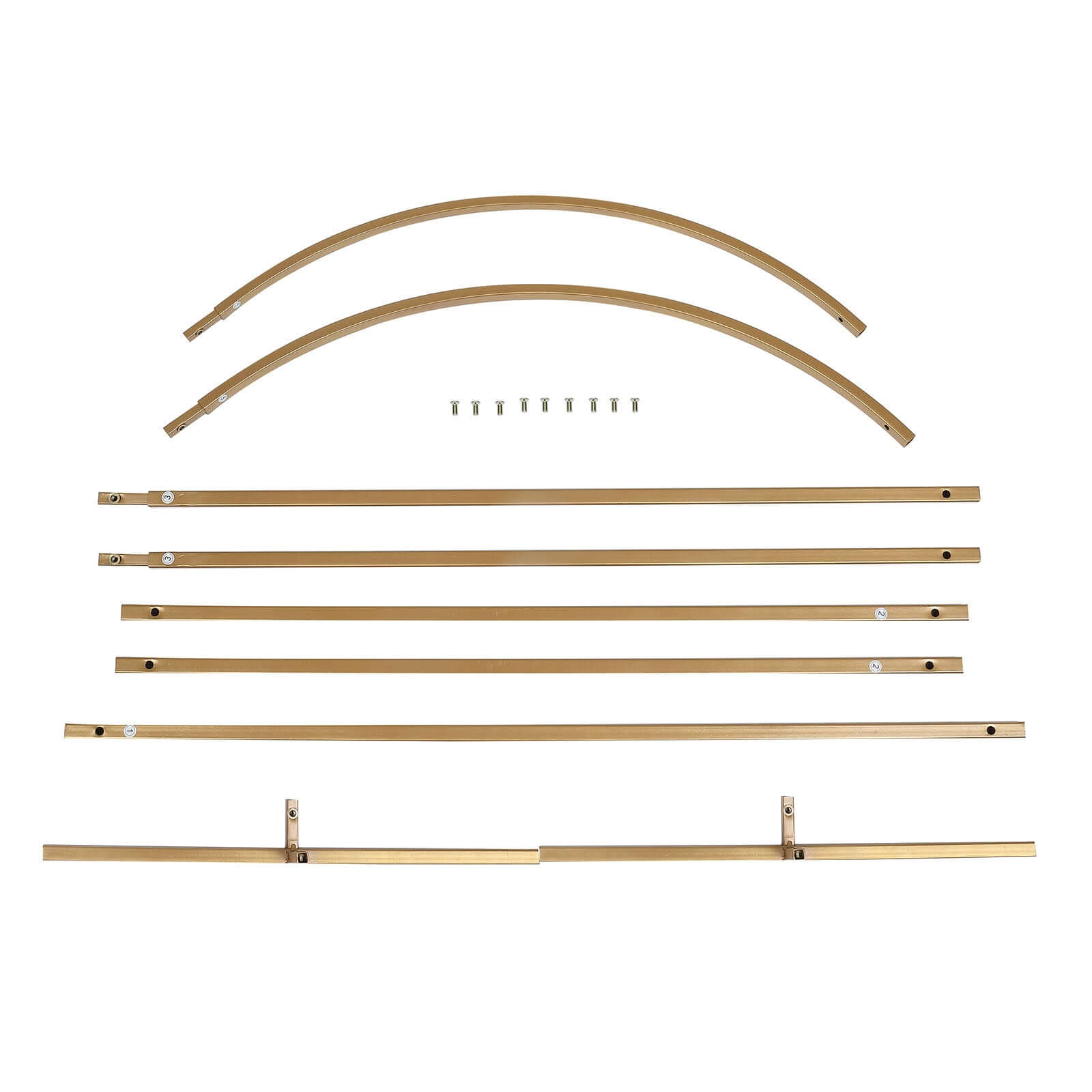 6ft Gold Metal Wedding Arch Chiara Backdrop Stand Floral Display Frame With Round Top