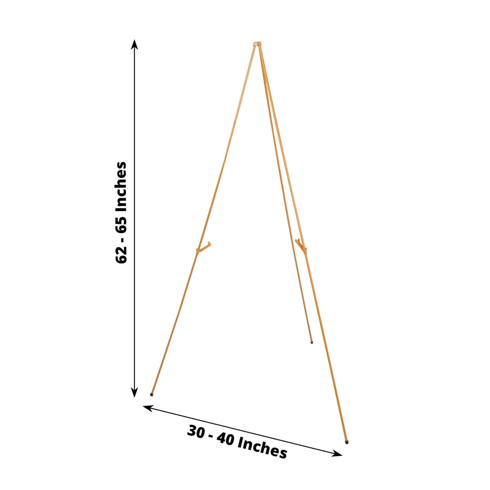 65" Gold Metal Sign Holder Easel Stand, Collapsible Tripod Stand