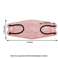 10 Pack Dusty Rose Breathable KF94 Face Mask, 3D Fish-Design Mouth Shields for Adult, 4-Layer Protective Face Masks with Adjustable Nose Clip