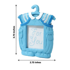 4 Pack Cute 4" Newborn Baby Boy Light Blue Clothes Resin Party Favors Picture Frame, Baby Shower Gender Reveal Party Gifts