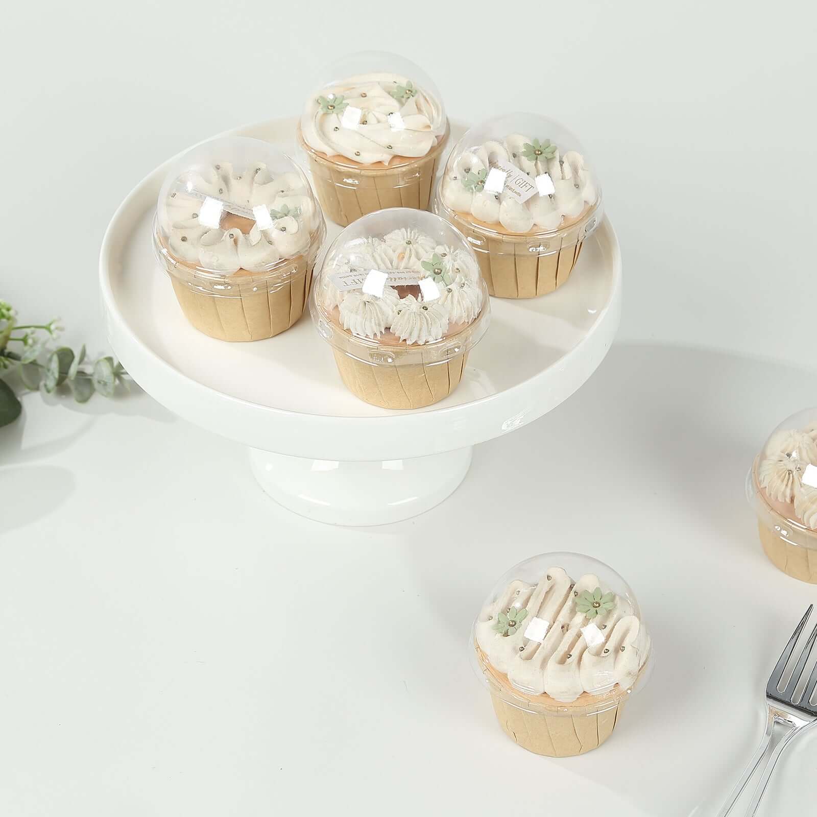 50-Pack Plastic Dome Lids For Cupcake Liners Clear - Food Safe Disposable Baking Cake Cup Lids for Dessert Buffets Bakery Displays & Party Favors 3"