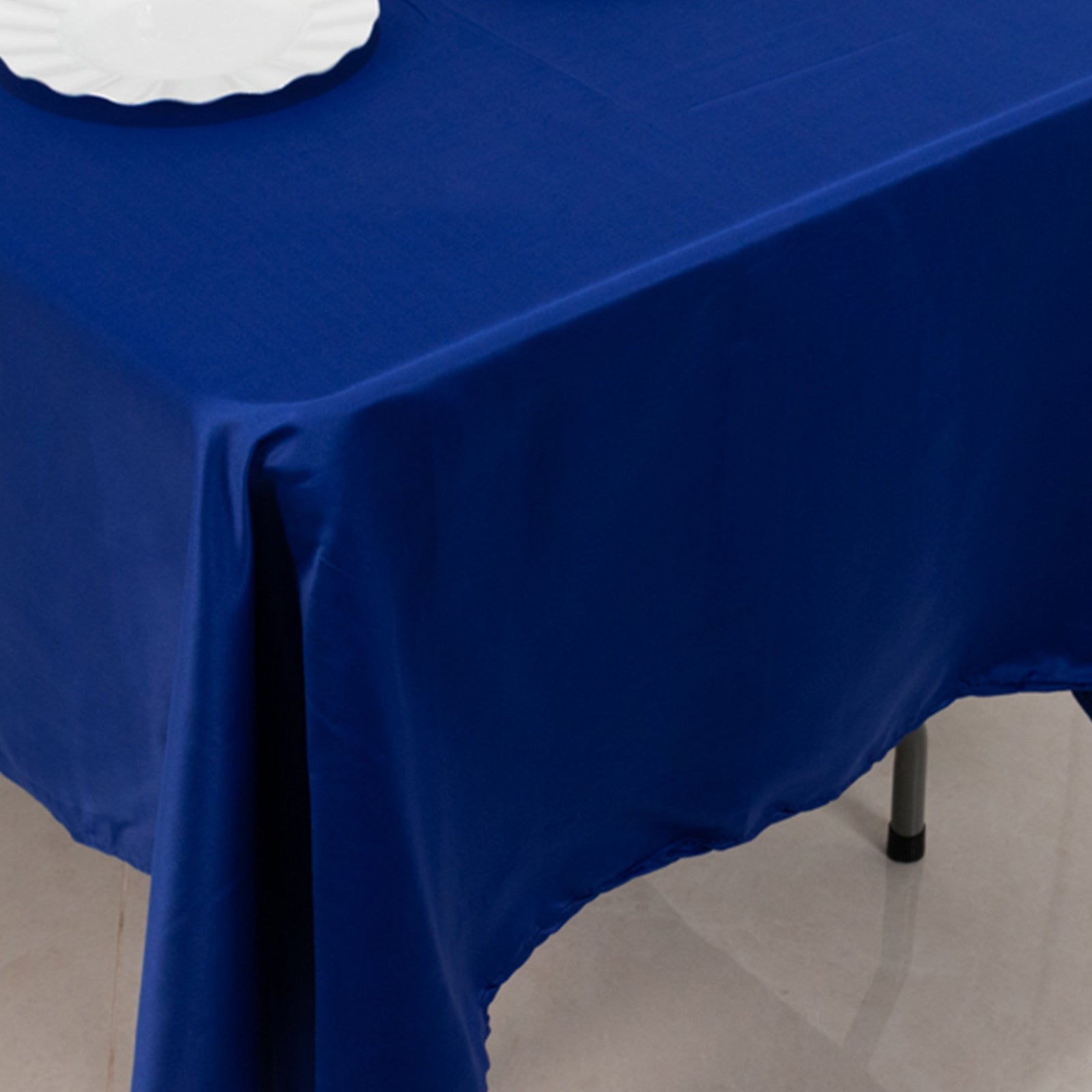 Lamour Satin 60"x102" Rectangle Tablecloth Royal Blue - Durable & Silky Soft Feel Table Cover